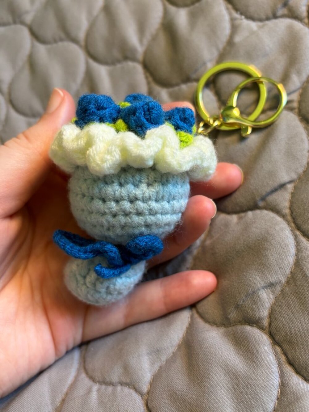 Blue Floral Bouquet Keychain